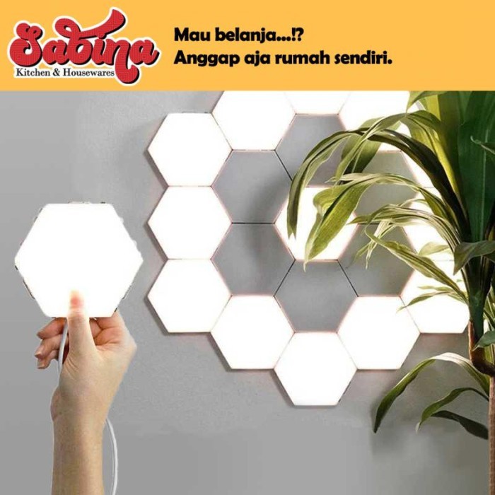 Dekorasi Lampu 3 PCS LED Hexagon Kekinian Murah Berkualitas Coquimbo