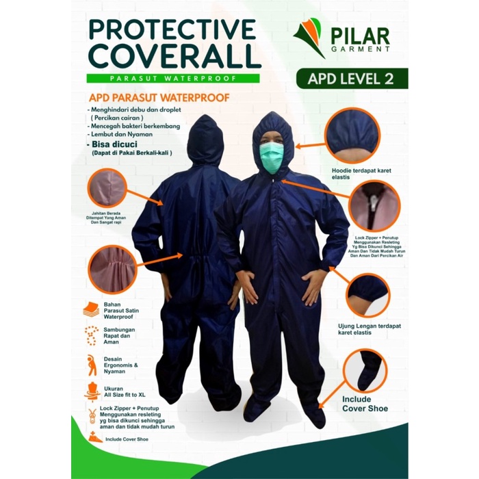 Anti Air Bisa Dicuci Hazmat Baju APD Corona Anti Virus Level 2