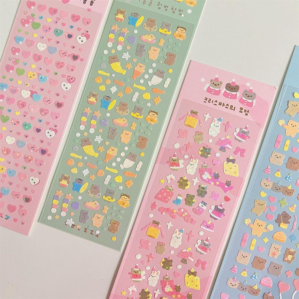 Populer Stiker Laser Scrapooking Dekorasi Alat Tulis Kawaii Hias Handmade Membuat Scrapbooking