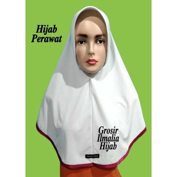 Hijab Suster Terbaru/Jilbab Bidan/Kerudung Perawat/Bergo Instan DinKes, Stikes/Busa Antem Garis Full-𝑳𝒊𝒔𝒕 𝑴𝒂𝒓𝒐𝒐𝒏 𝑩𝒂𝒘𝒂𝒉