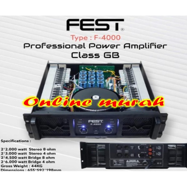 Power amplifier FEST F-4000 / F4000 CLASS GB 2X2000 WATT