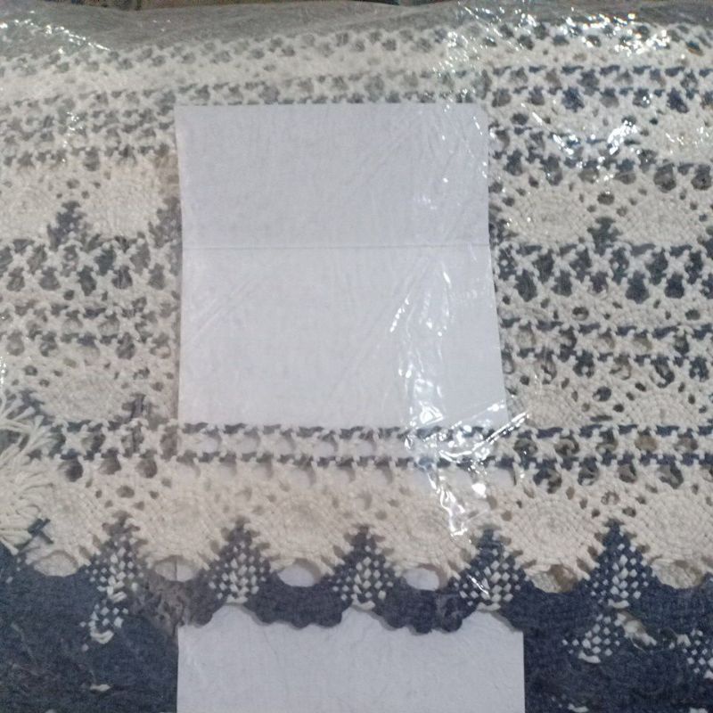 Renda Rajut Kombinasi Biru Navy/Biru Dongker