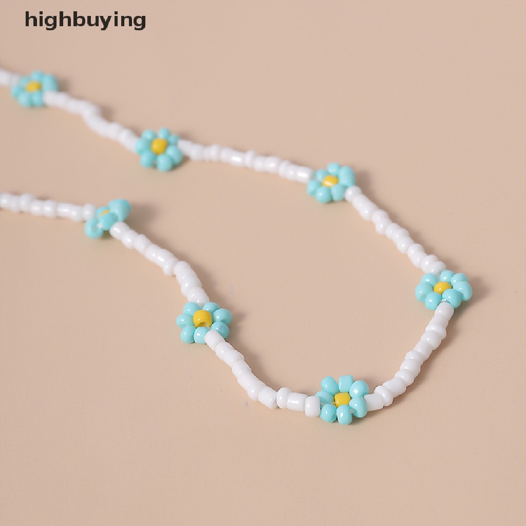 Hbid Kalung Choker Manik-Manik Bunga Daisy Handmade Gaya Bohemia Untuk Wanita