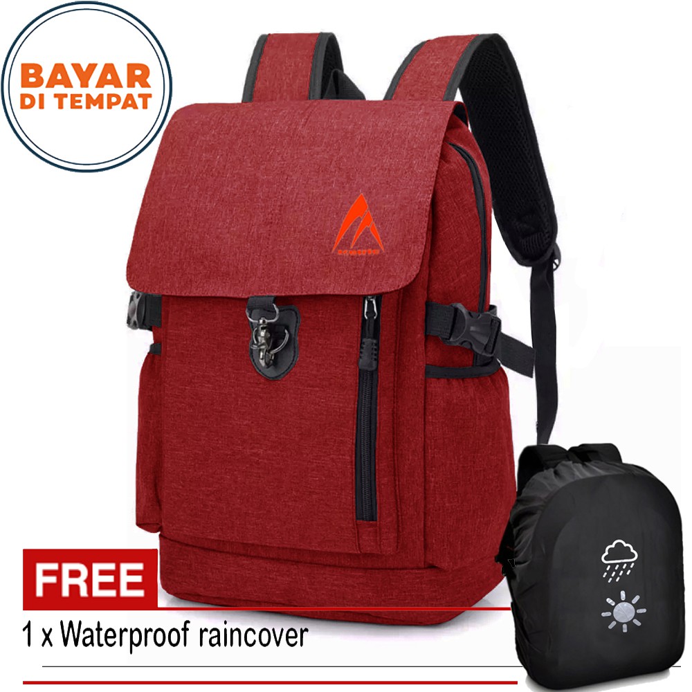 Tas Ransel METRIC RING MTC-1324 Tas Wanita Tas Laptop Tas Fashion Tas Korean - Red