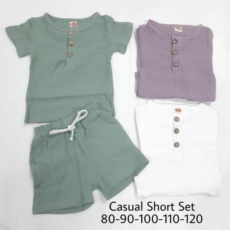 Set baju bayi, set baju anak casual, set short casual kids, setelan baju anak