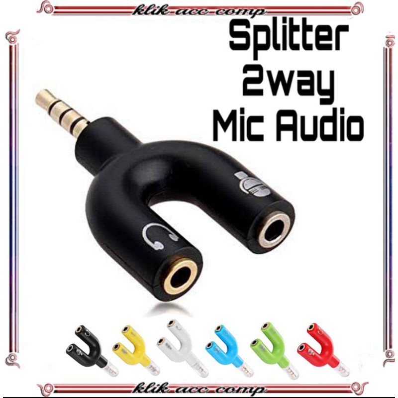 Audio Y Splitter 3.5mm Jack conector 3.5mm