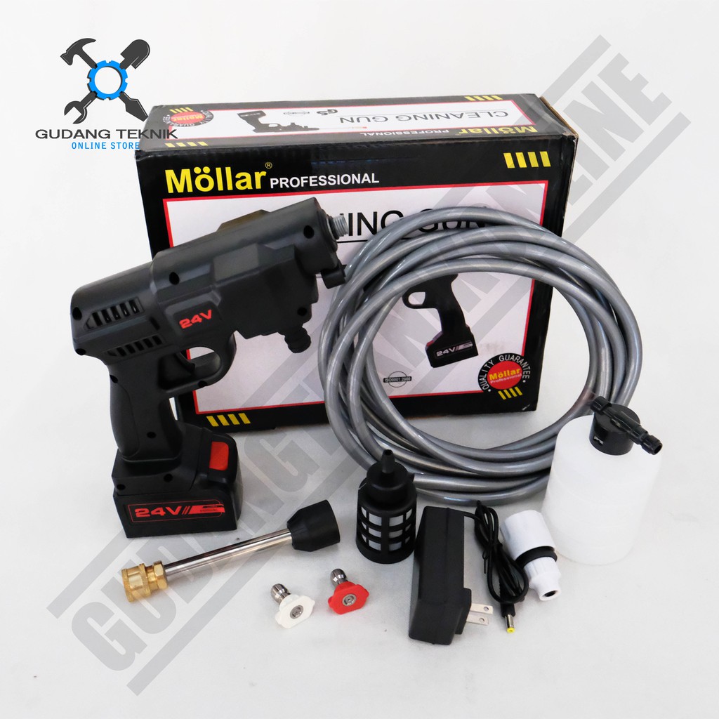 MOLLAR CD-HPW 24V Cordless Jet Cleaner - Mesin Cuci Motor Mobil AC Baterai CD-HPW24V