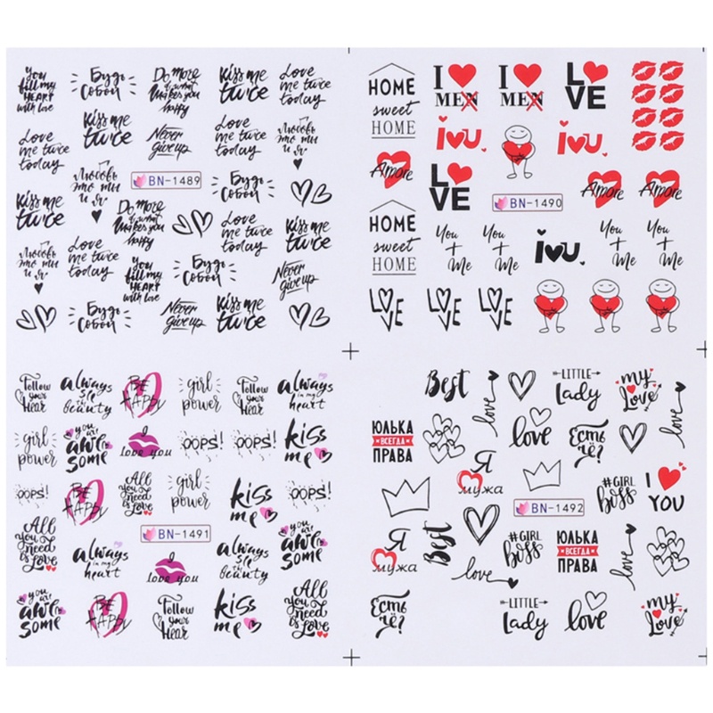 Siy 12pcs Stiker Kuku Motif Campur Untuk Perlengkapan Nail Art Wanita