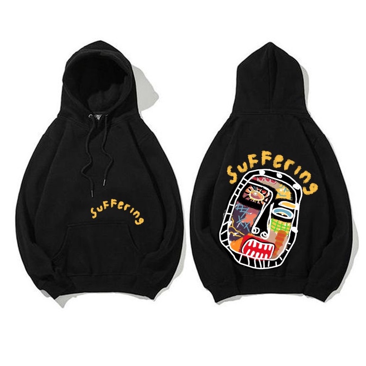 Hoodie Suffering Sweater Pria Fleece Size M - XXL