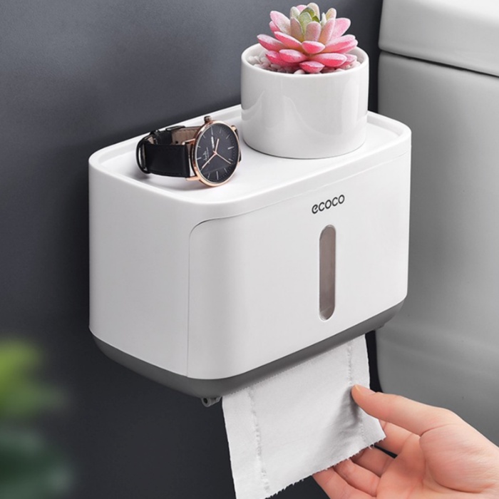 Ecoco E1807 Kotak Tempat Tisu Toilet Estetik Tempel Gantung Tissue Box