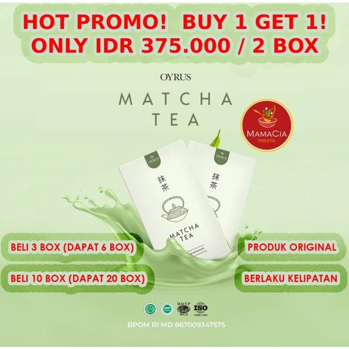 

[ COD ] Oyrus Matcha Tea Premium (Detox and Slimming Tea) GRATIS ONGKIR Kode 1202