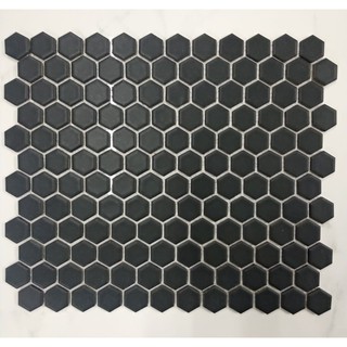  Keramik  Mozaik Hexagon 2 5 cm 5 cm Hitam  Doff  Shopee 