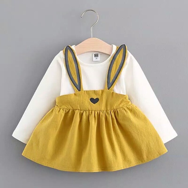 Dress anak impor 1-2 tahun Baby girl cute rabbit nablfashion