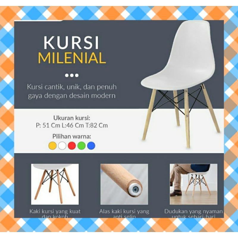 KURSI CAFE MILENIAL CHAIR WARNA WARNI KURSI MILENIAL KURSI MAKAN KURSI CAFE MINIMALIS