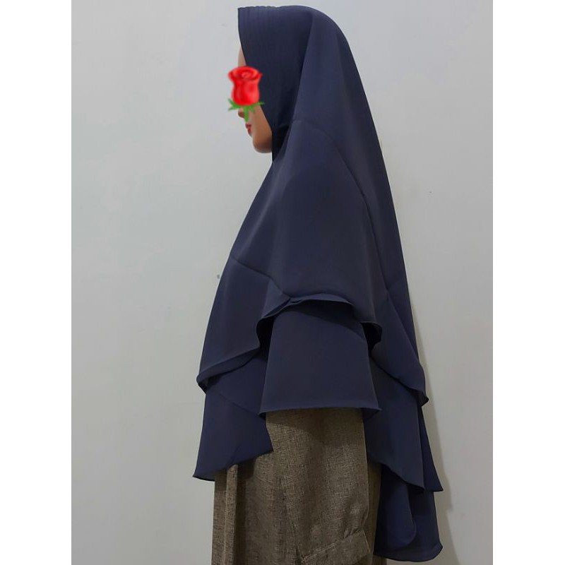 Khimar bahan diamond pad antem syar'i jahit tepi