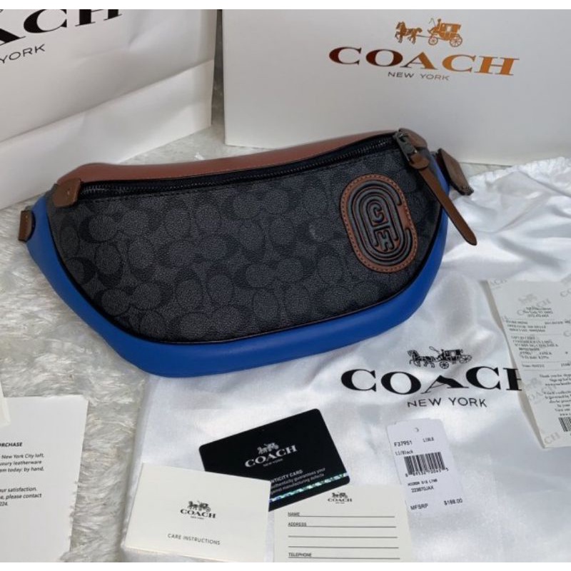 Coach Belt Bag In Colorblock Signature Canvas With Patch(962)