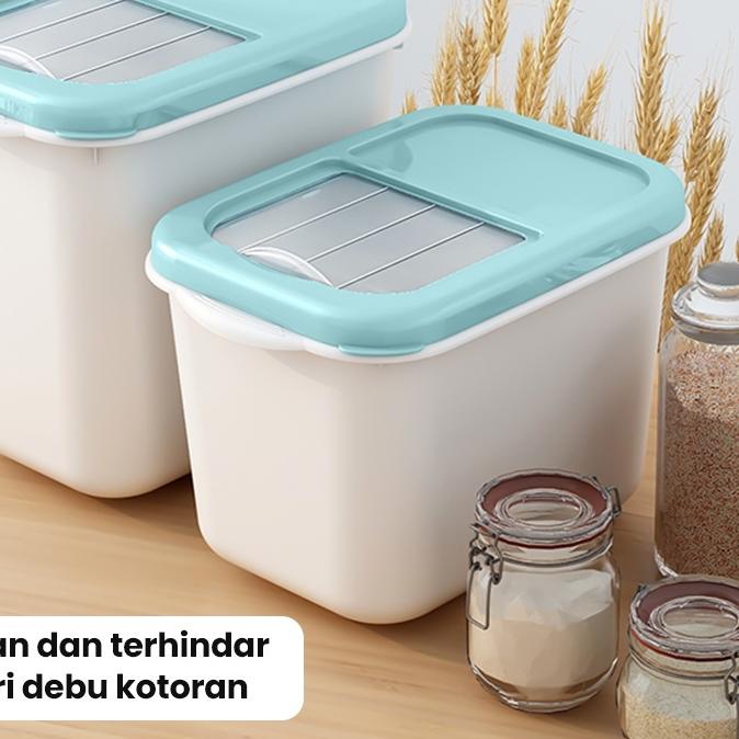 ♬ Inaso Tempat Beras Penyimpanan Makanan Plastik Wadah Beras Kotak Tempat Kotak Beras Mini Plastik T