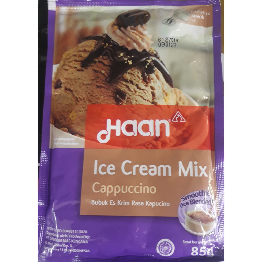 HAAN Ice Cream Mix rasa stroberi,vanila,coklat,cappuccino 90g