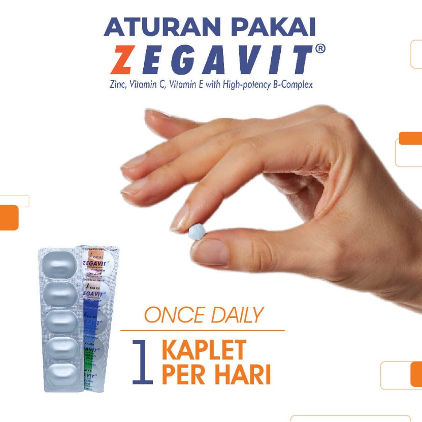 ZEGAVIT MULTIVITAMIN DAN ZINK BOX 10 BLISTER ISI 50 KAPLET / SUPLEMEN KESEHATAN