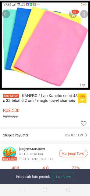 Kanebo / Lap Kanebo Serat 32 X 21 Tebal 0.2 Cm / Magic Towel Chamois