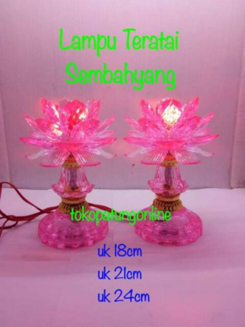 Lampu sembahyang LED teratai Pink