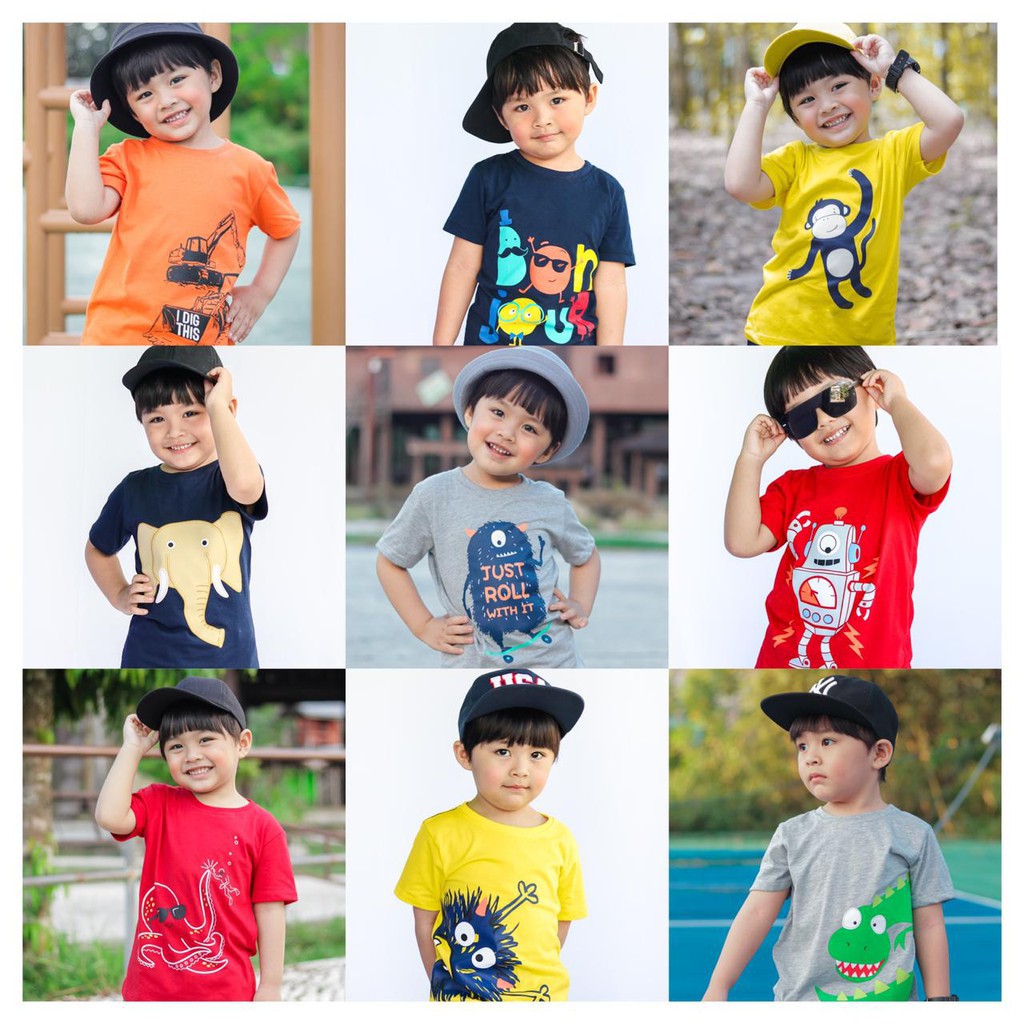 Kaos Anak Cowok Smilee Original Size 1-5 Tahun Baju Anak Super Premium