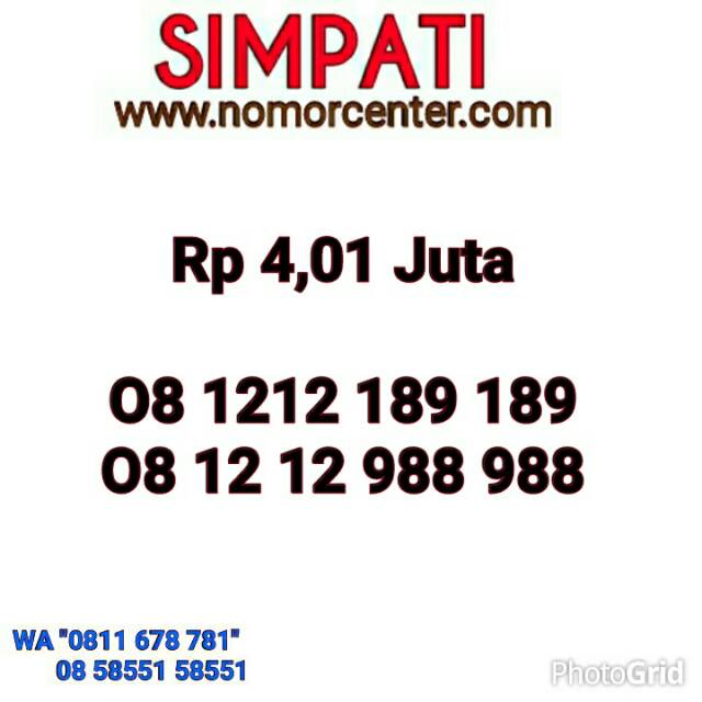 Kartu Perdana Simpati Seri Double ABC 189 189 _ 08 1212 189 189 Terbaik #IN1 418