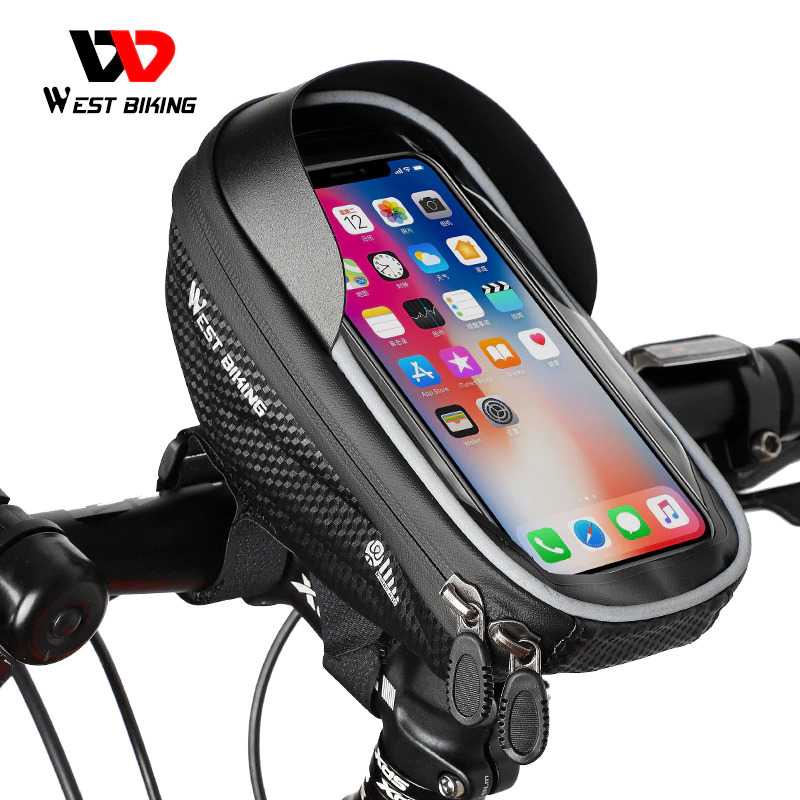 WEST BIKING TAS SEPEDA WATERPROOF SMARTPHONE SEPEDAH SPEDA SPEDAH ALAT PENYIMPAN HP HANDPHONE BARANG ASESORIS AKSESORIS WARNA HITAM TEMPAT SEGITIGA TRIANGLE LIPAT GUNUNG MTB MOUNTAIN BIKE RANSEL SADEL JOK PEDAL TUMBLER THUMBLER SERBA GUNA STANG GEMBOK