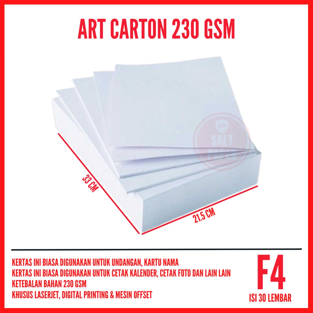 

Kertas Art Carton 260 gsm F4 30 lembar / Kertas Art Karton F4 260 gsm / Kertas Art Karton 260 gsm