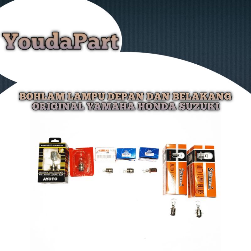 Bohlam Lampu Depan Belakang Motor Original Led Standar