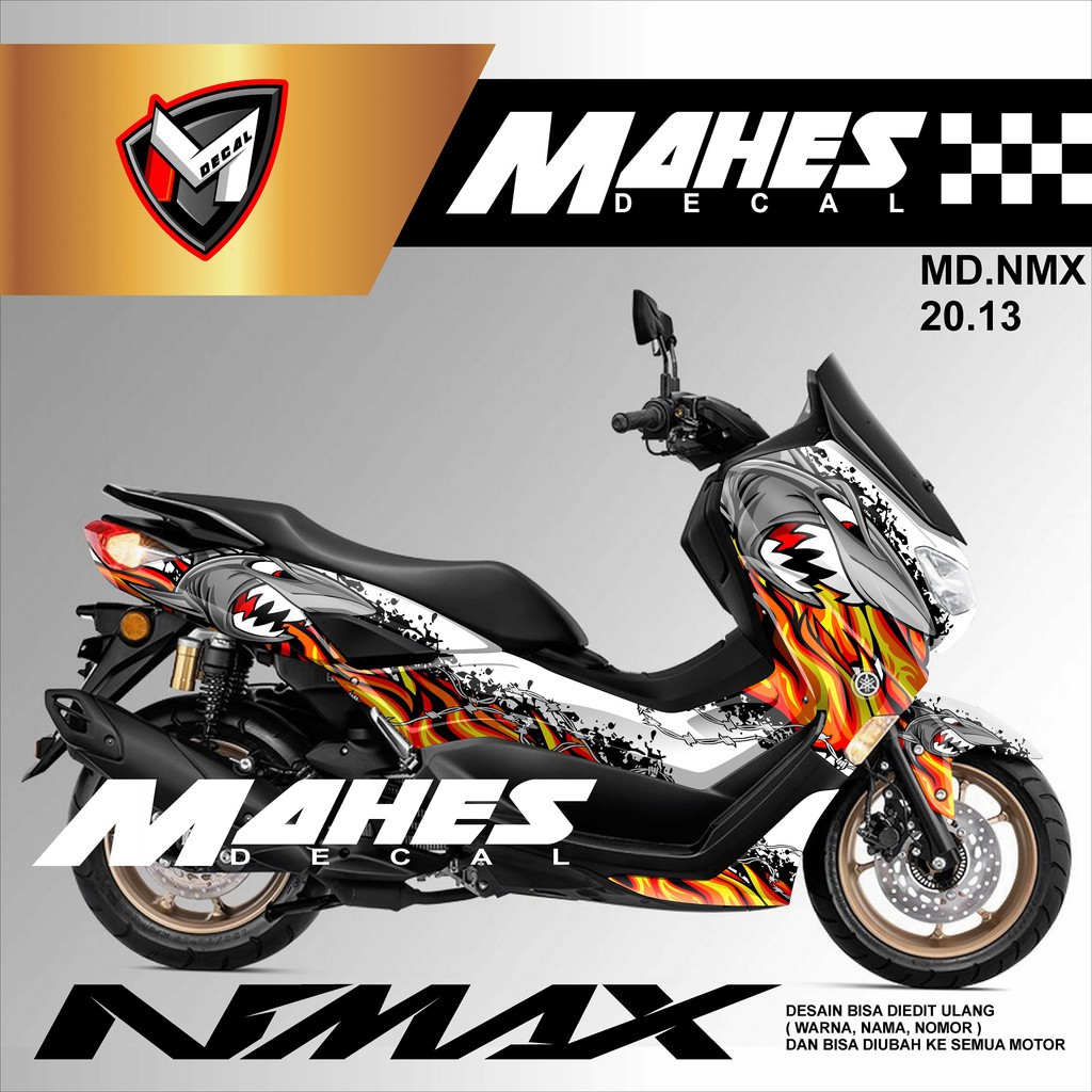PROMO Decal Nmax 2020 Dekal Sticker Stiker Fullbody Nmax Desain Shark MD.13
