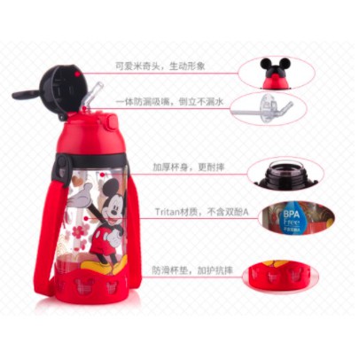 Original Disney Mickey Minnie Straw sedotan Bottle BPA FREE- 4262/4265