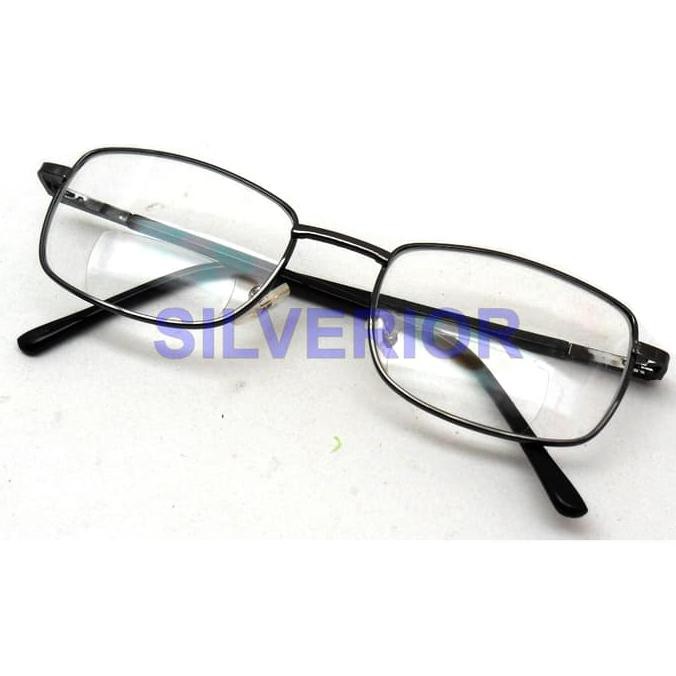 Kacamata Membaca Dua Lensa Plus 3 Double Lens Baca Dan Normal Logam