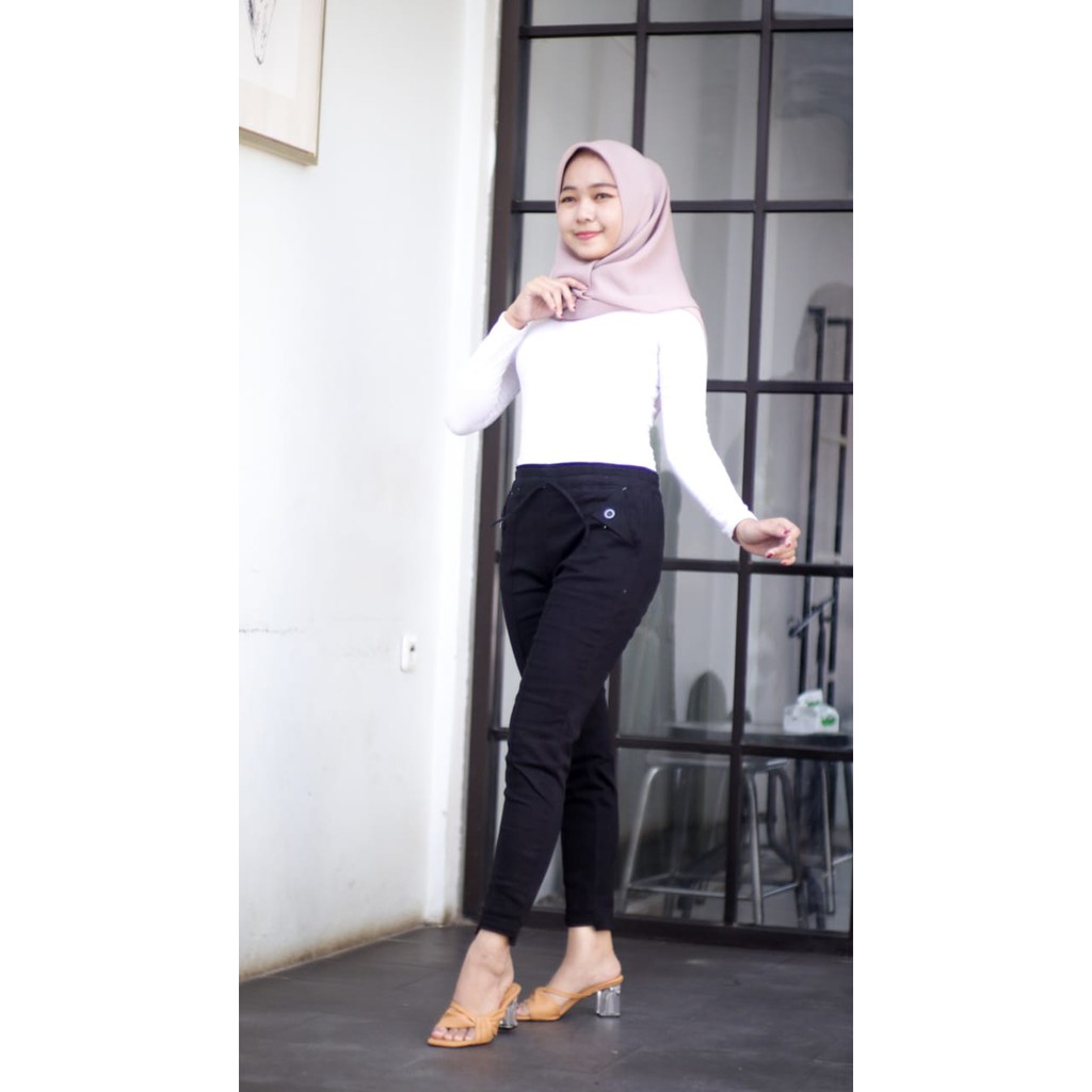 celana baggy pants wanita K2 twill combade ukuran fit L dan Jumbo