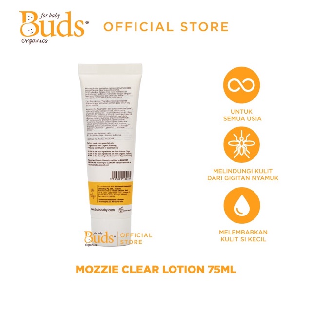 Buds organics mozzie clear lotion everyday - lotion anti nyamuk