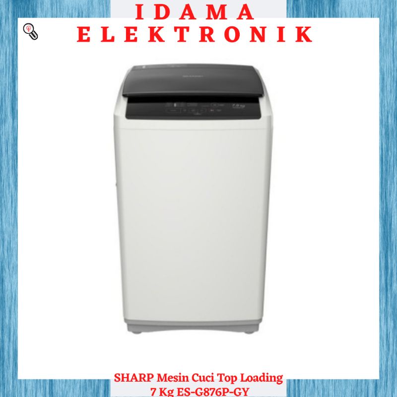 SHARP Mesin Cuci Top Loading 7 Kg ES-G876P-GY