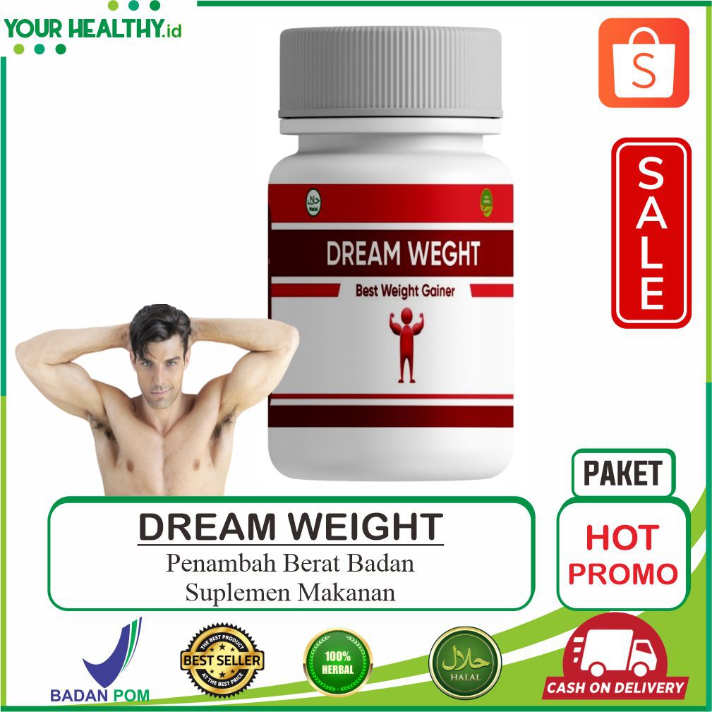 DREAM WEIGHT - Suplemen Penambah Nafsu makan Untuk Pria & Wanita/Suplemen/Herbal/Zinc/Kapsul/BPOM