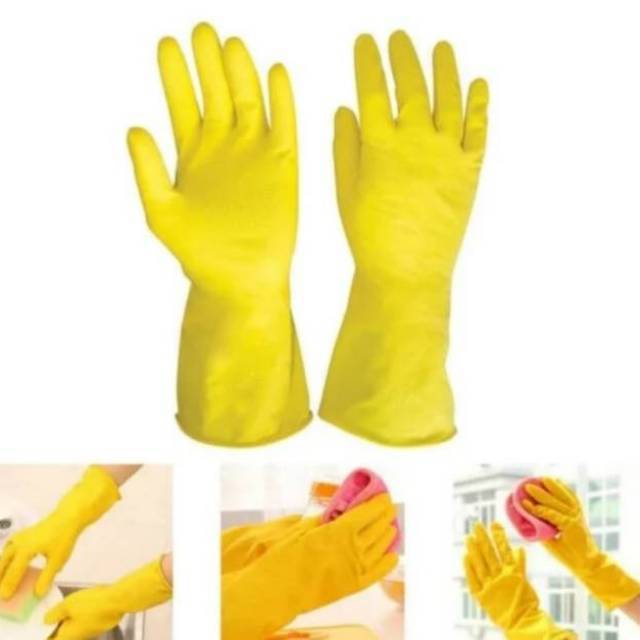 Sarung Tangan Karet Latex Panjang Cuci Piring Gloves Silikon Rubber Kuat Multifungsi Anti Air