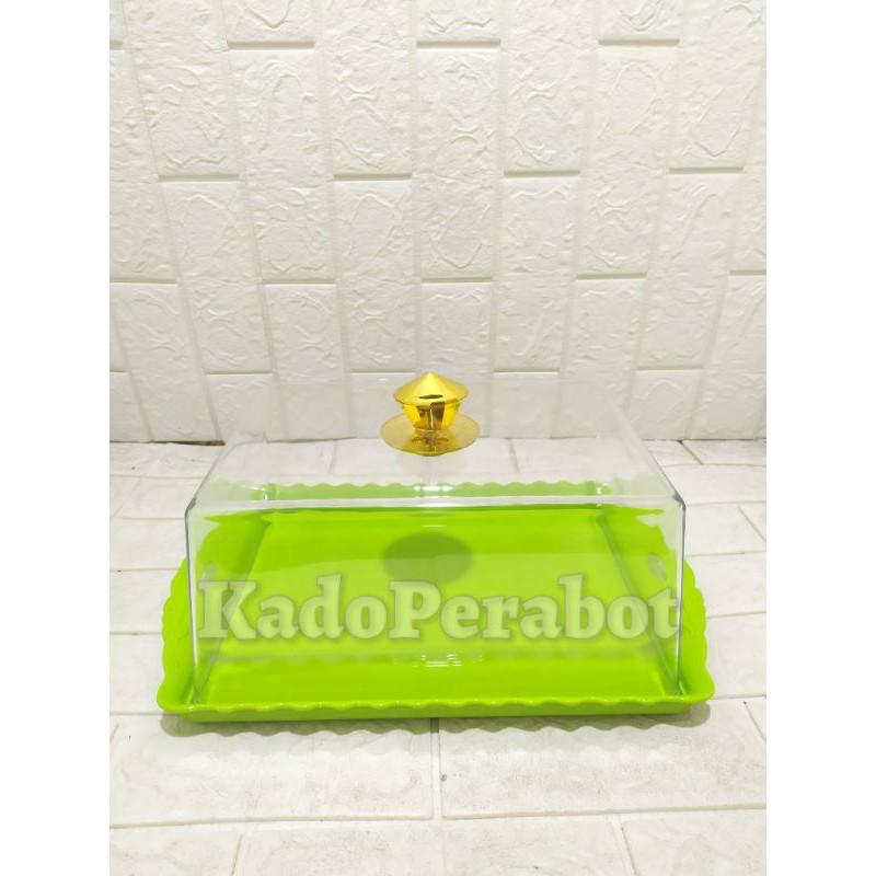 Tempat Bolu Persegi Cantik - Tempat Kue Transparan - Tempat Roti Mika