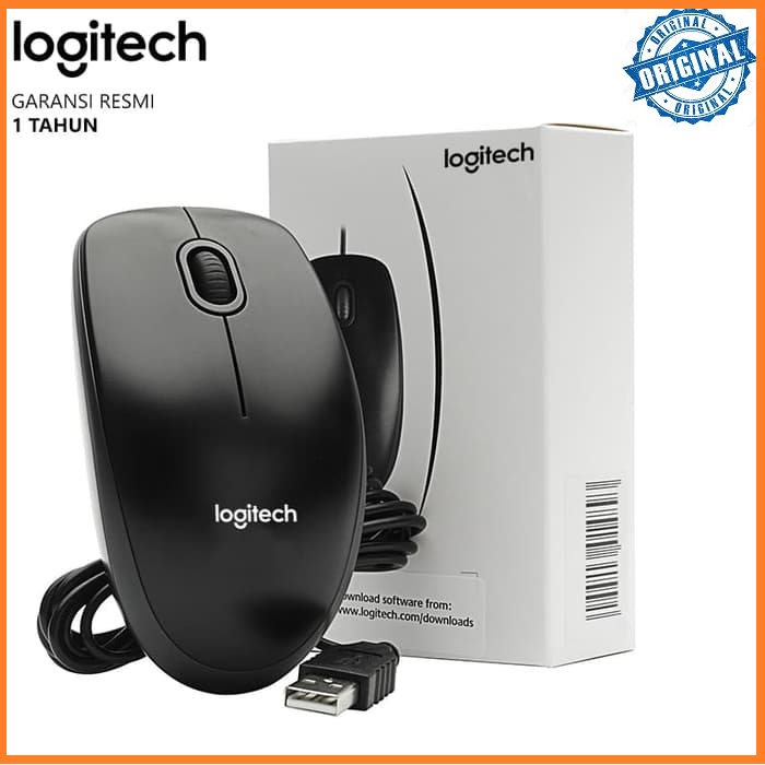 Mouse Usb Logitech B100 Garansi Resmi/Original Asli