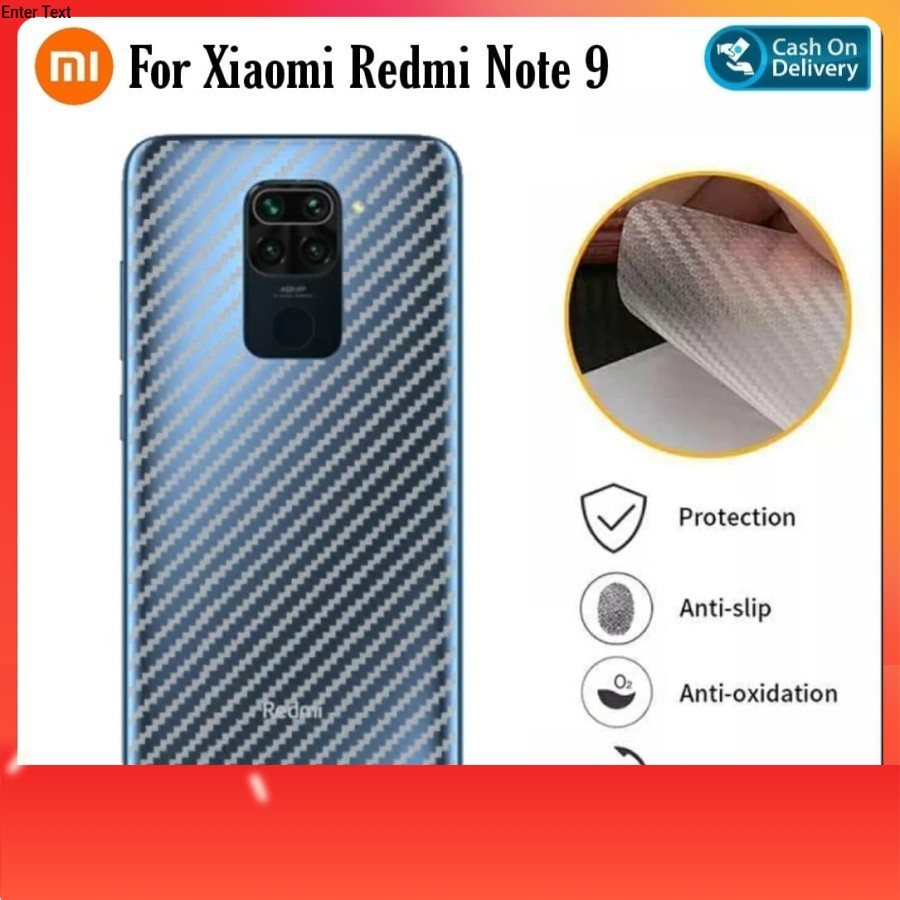 (FIFELS) Back Skin Carbon XiaomI Redmi Note 9 - Skin Carbon Xiaomi Redmi Note 9 Redmi Note 9 Pro Pocophone X3