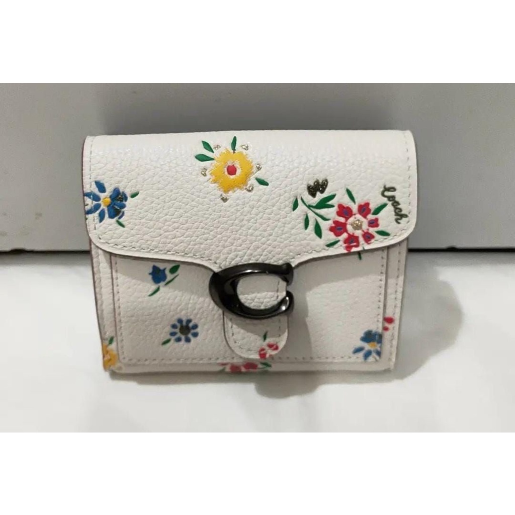 Dompet Coach Tabby Wildfloral Small Wallet Chalk New Original