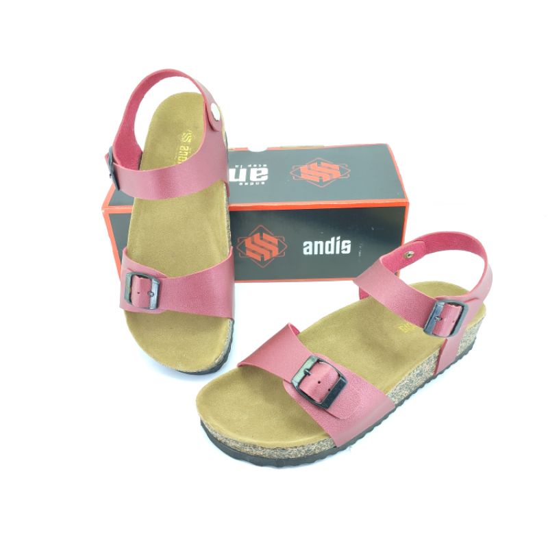 Sandal Birken Wanita Sendal Slide Model Gesper Tali Andis AF18