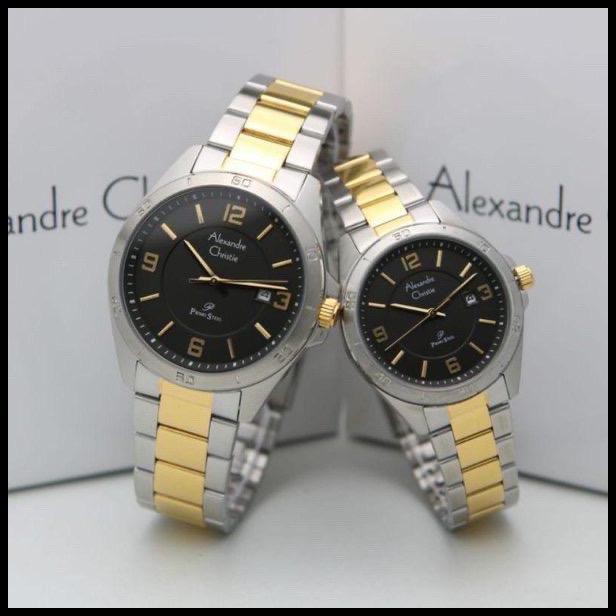 Promo Jam Tangan Couple Alexandre Christie 1016 Ac1016 Ac 1016 [Original] - Silver Black G