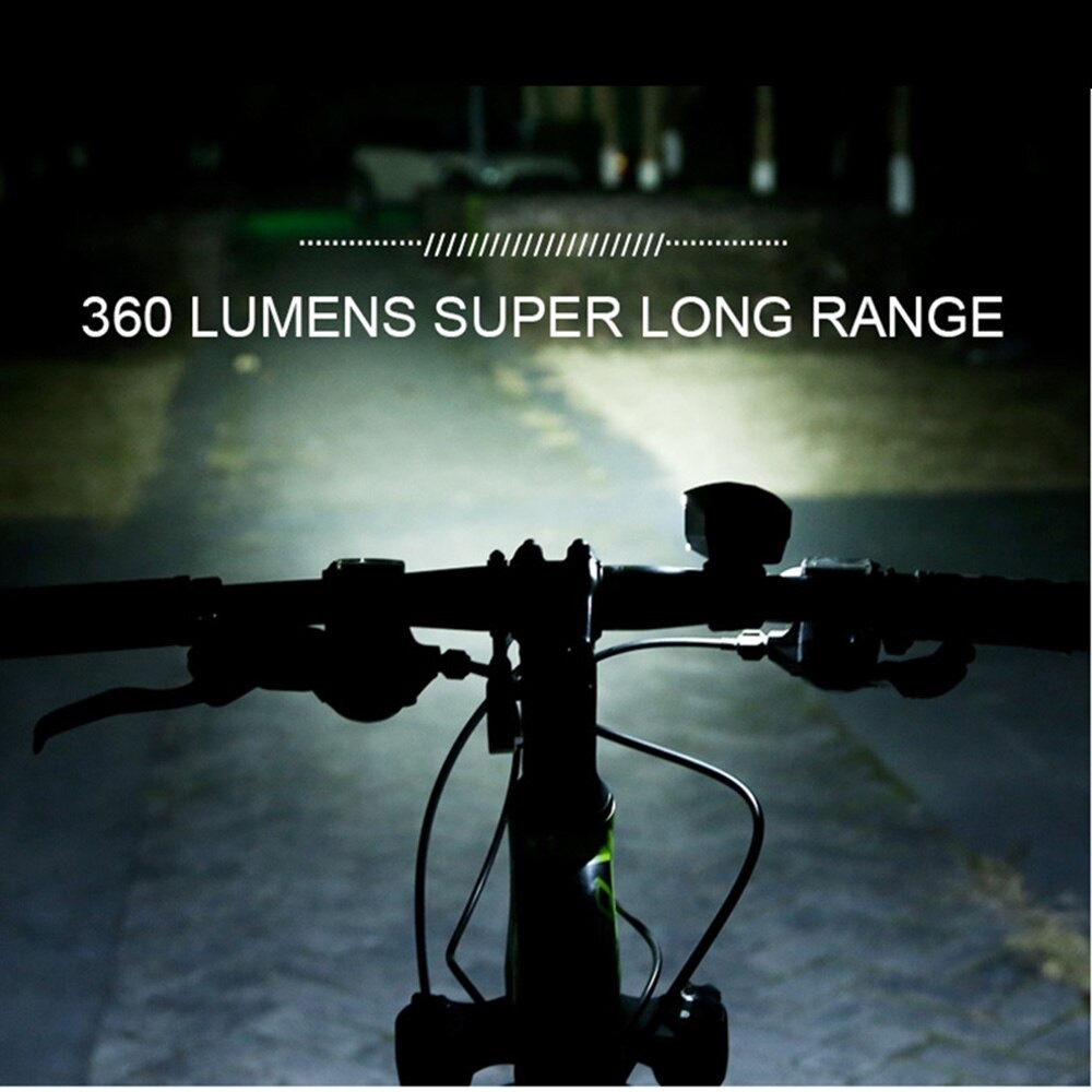 Lampu Sepeda LED USB Rechargeable Cree T6 300 Lumens dengan Klakson - DT-6105C - Black