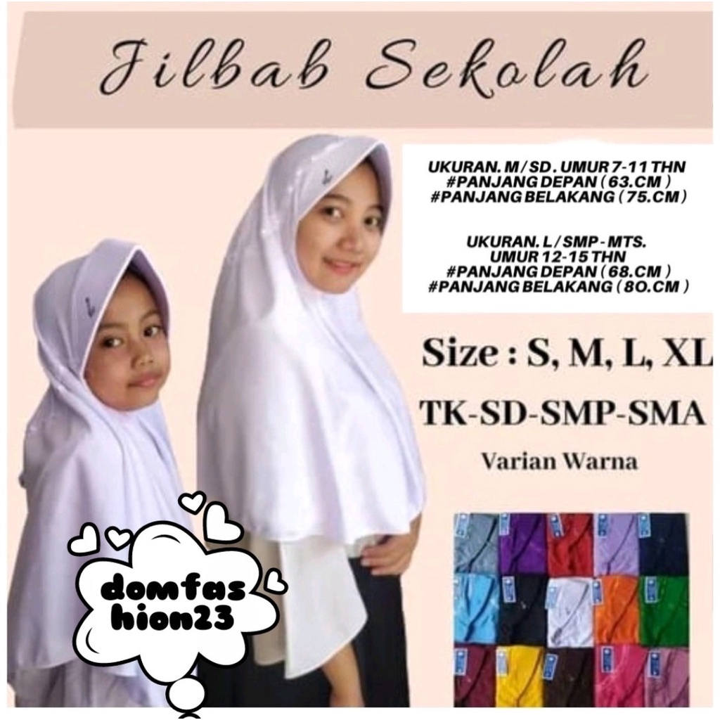 JILBAB ANAK SEKOLAH//KERUDUNG SERUT INSTAN EL RAHMA//RABBANI KW