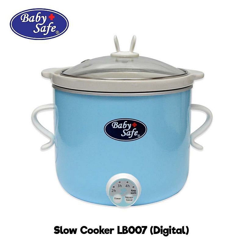 Slow Cooker Baby Safe Digital LB007 Blue 0.8L Perlengkapan Bayi Garansi Resmi 1th