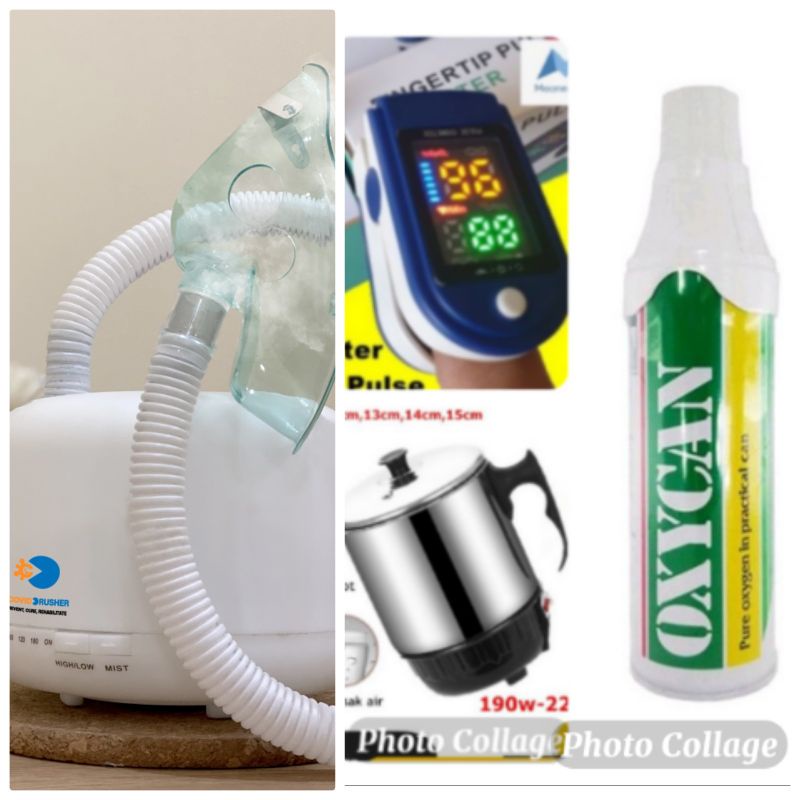 Paket CCE+Oxymeter+Mug Plus (Oxycan/Thermogun/Tensimeter/Glukosameter). Covid Crusher bukan Nebulizer/Humidifier biasa, cara kerja mirip HFNC/HHO (High Flow Nassal Canula/Humidified Heated Oxygen) yang dibuat untuk penanganan covid namun sangat mahal