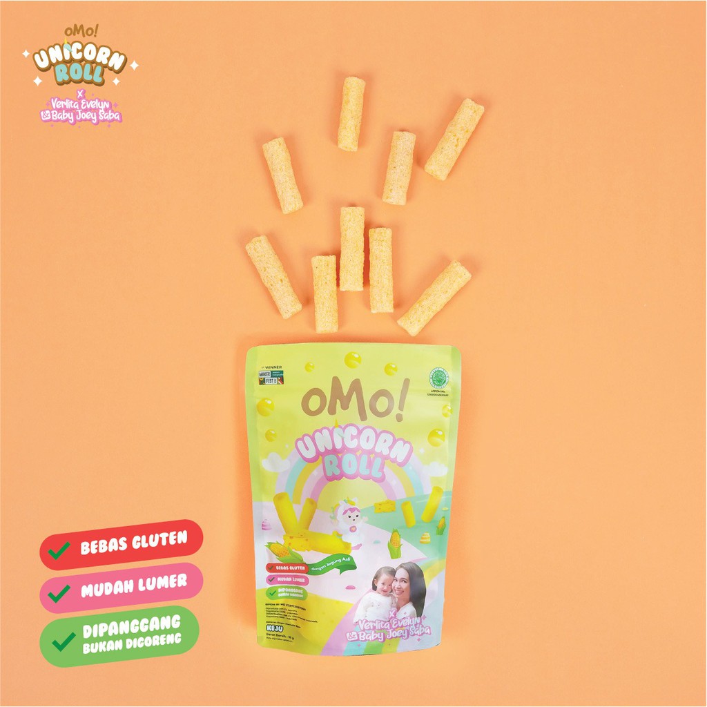 OMO! UNICORN ROLL CHEESE - Snack Sehat Bayi 12 Bulan++