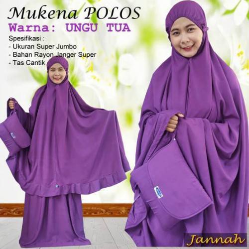 MukenaPolos  |Mukenah Polosan Bali Adem Ungu Tua Baju Pakaian Wanita Murah